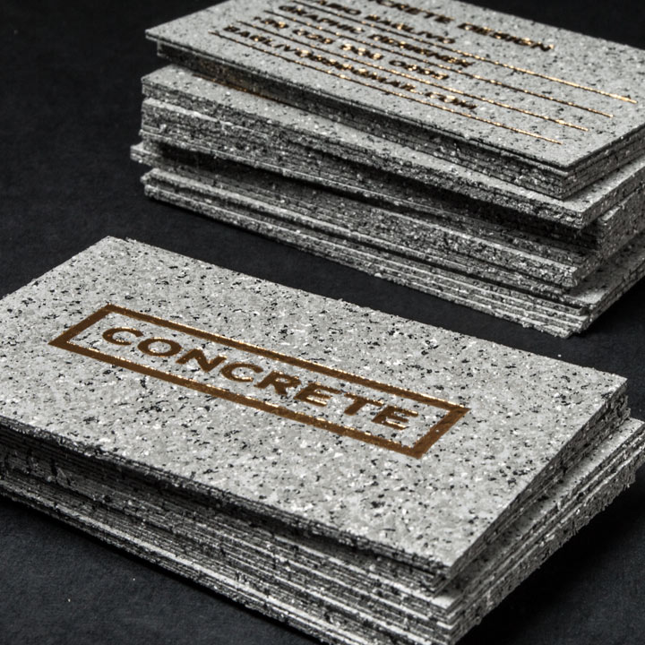 Concrete Style Business Cards with Gold Foiling | JukeBoxPrint.com