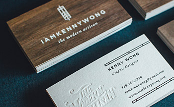 business card font