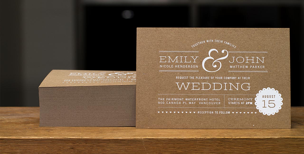 Embossing wedding invitations templates